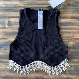 Zara rhinestone tank NWT